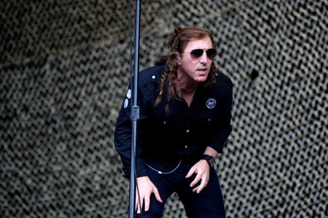 Lollapalooza kicked of August 5 in Grant Park. Maynard James Keenan pauses on stage with his band A Perfect Circle. | Curtis Lehmkuhl~Sun-Times Media